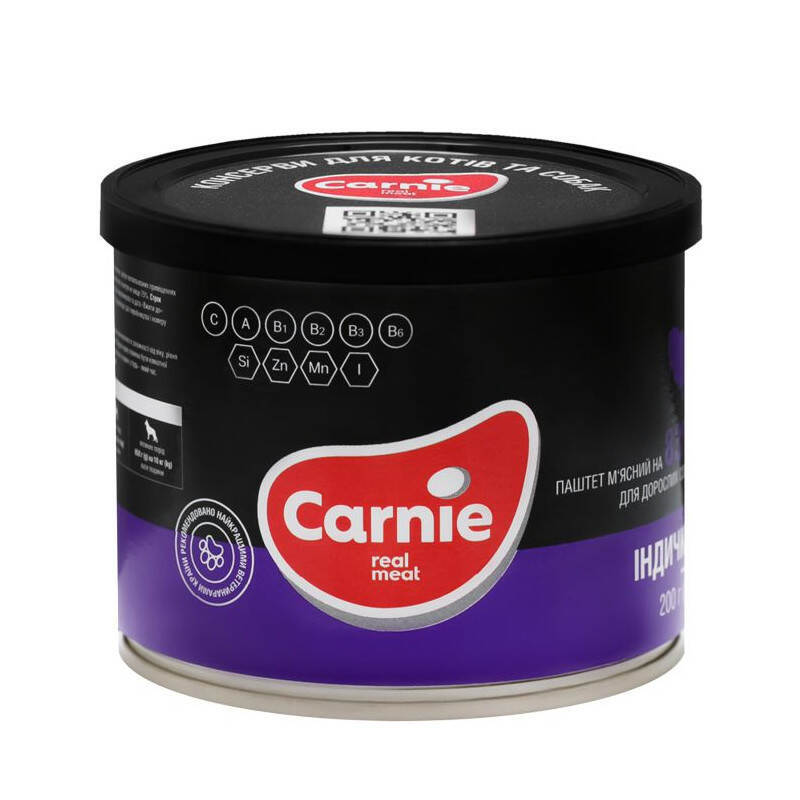 Carnie (Карни) Консервированный корм с индейкой для собак (паштет) (200 г) в E-ZOO