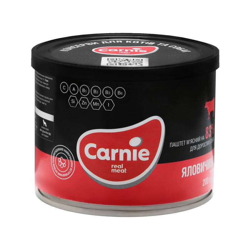 Carnie (Карни) Консервированный корм с говядиной для собак (паштет) (200 г) в E-ZOO