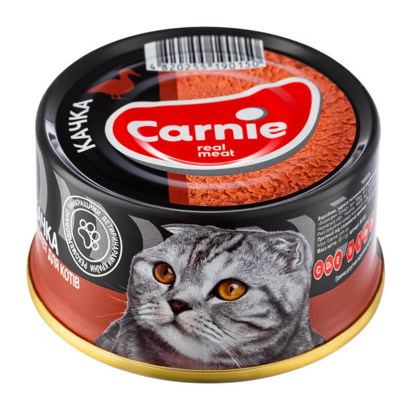 Carnie (Карни) Консервированный корм с уткой для взрослых котов в порционной упаковке (паштет) (90 г) в E-ZOO