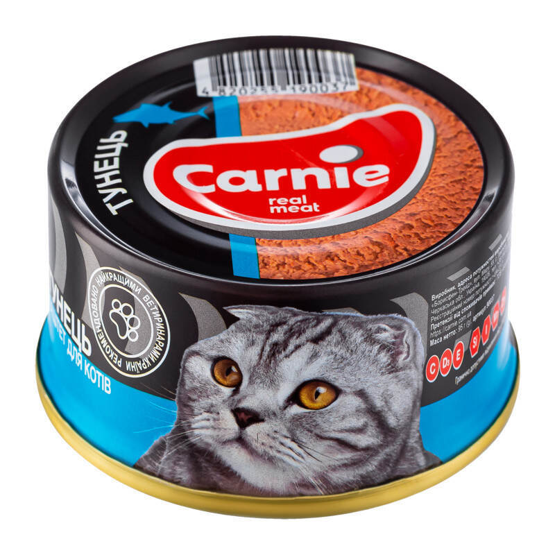 Carnie (Карни) Консервированный корм с тунцом для взрослых котов в порционной упаковке (паштет) (100 г) в E-ZOO