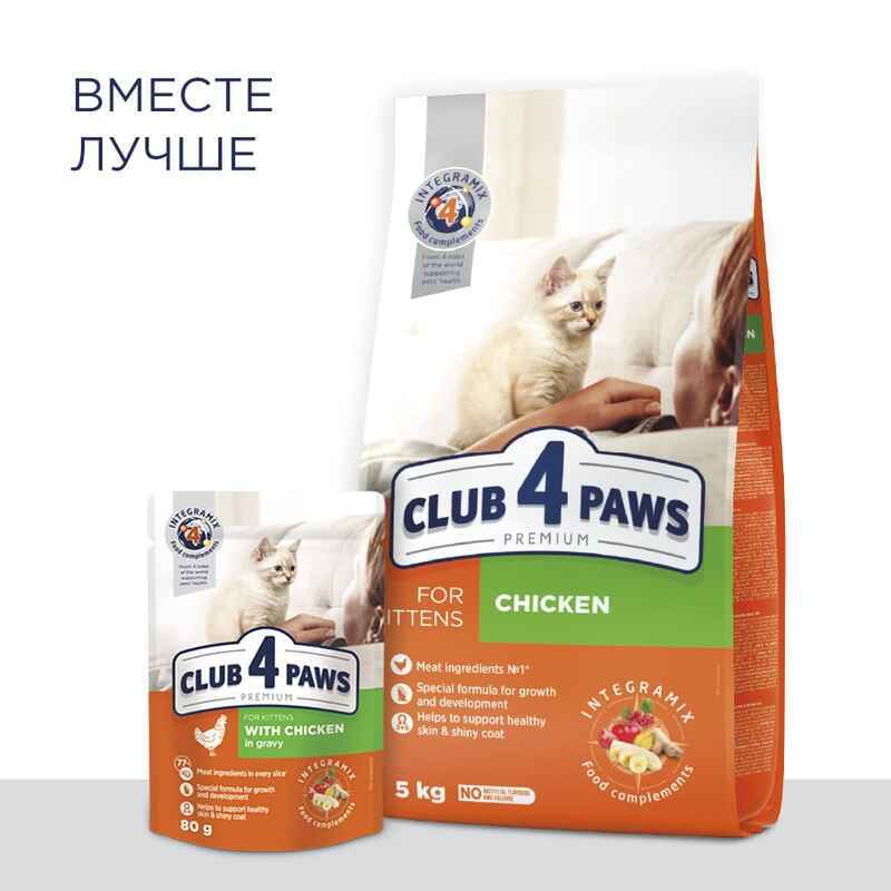Club 4 Paws (Клуб 4 Лапы) Premium Kitten Chicken - Сухой корм с курицей для котят (300 г) в E-ZOO
