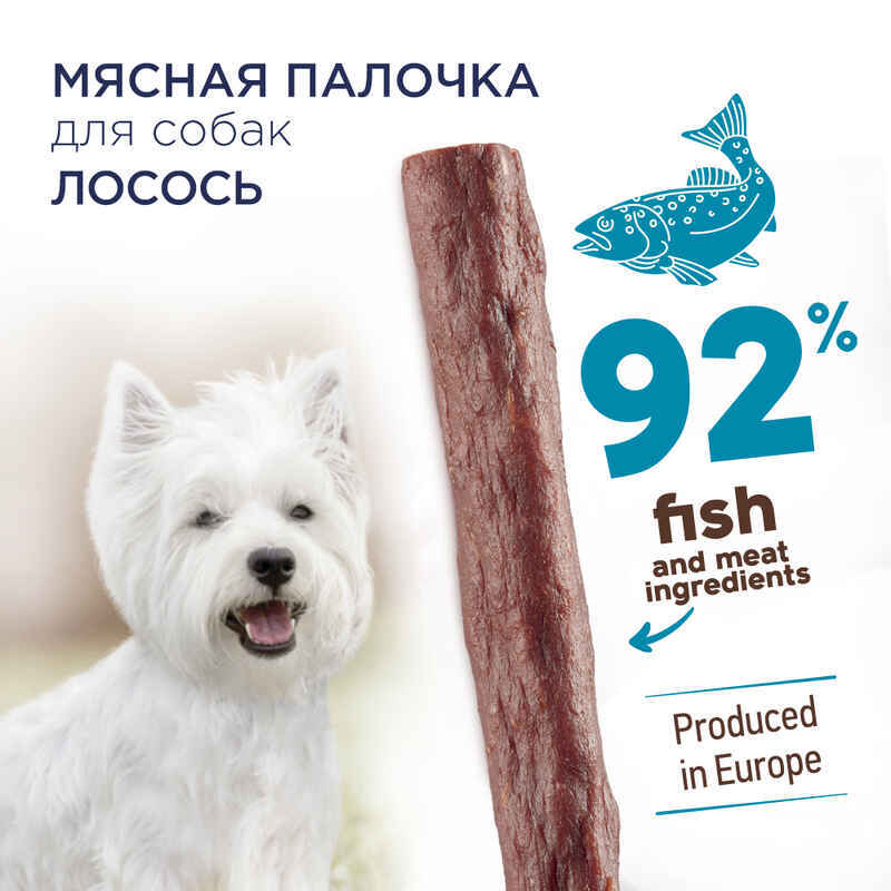 Club 4 Paws (Клуб 4 Лапи) Premium Meat Stick Salmon - М'ясна паличка Лосось для собак із чутливим травленням (12 г) в E-ZOO