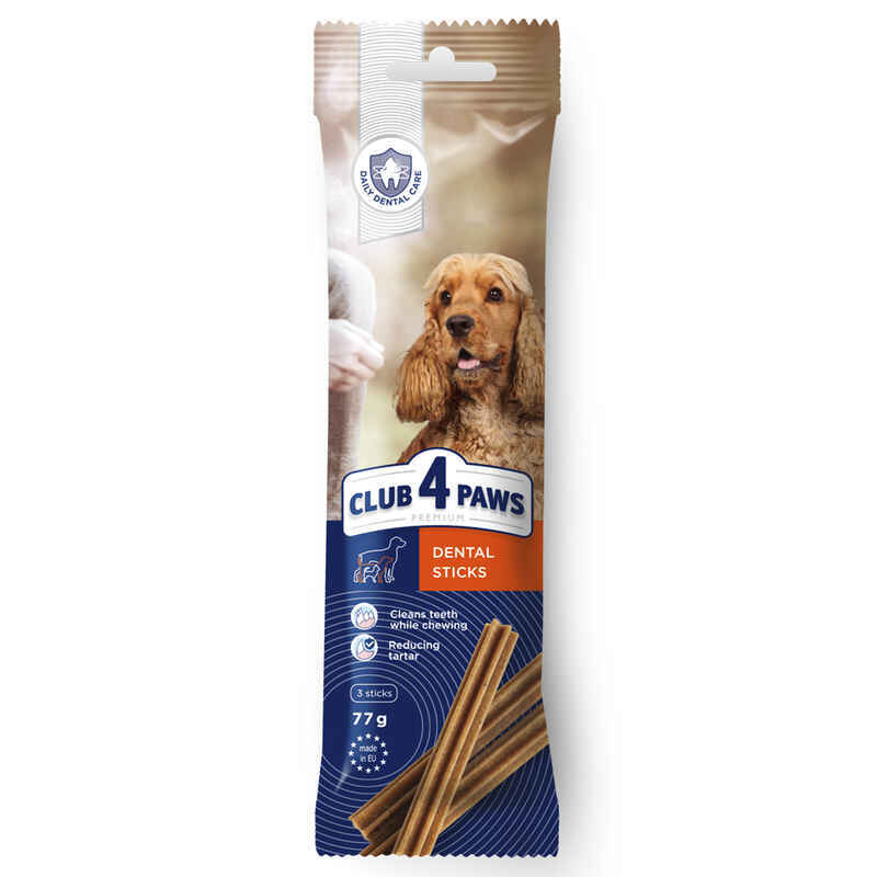 Club 4 Paws (Клуб 4 Лапи) Premium Dental Sticks - Жувальні палички для дорослих собак середніх порід (77 г) в E-ZOO