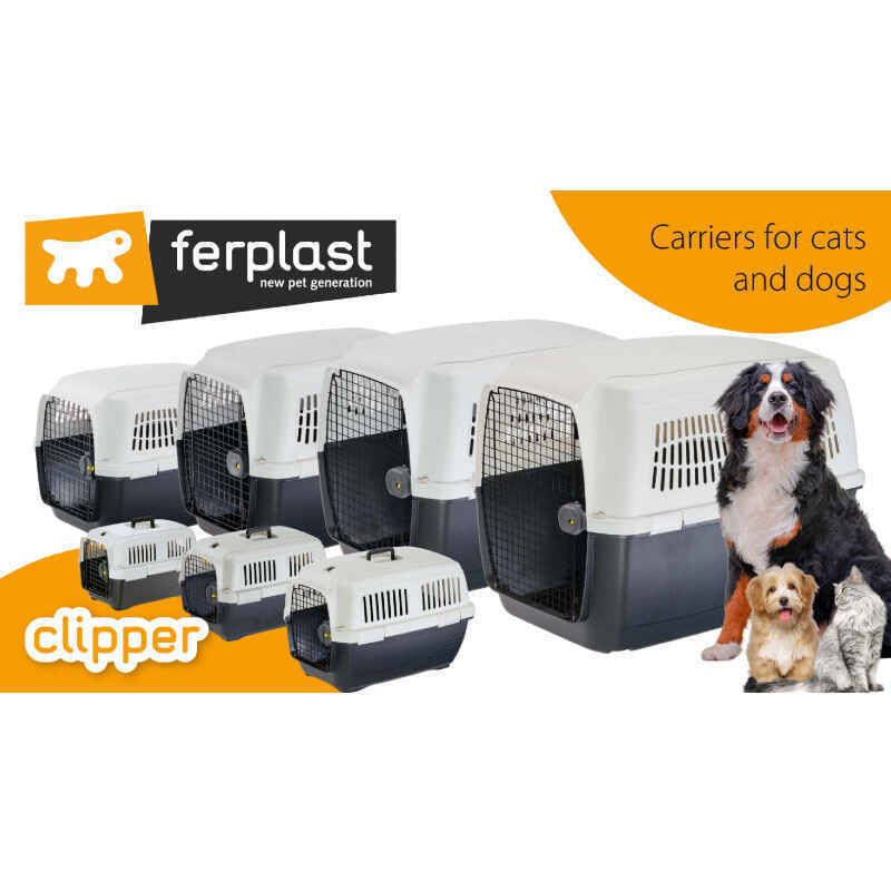 Ferplast (Ферпласт) Clipper 5 IATA - Пластиковая переноска, соответствующая стандартам IATA для собак средних и крупных пород (87х57х60 см) в E-ZOO