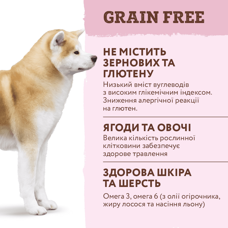 OptiMeal (ОптіМіл) Adult Dog Grain Free Carnivores Turkey & Vegetables - Беззерновий повнораціонний сухий корм з індичкою та овочами для дорослих собак різних порід (1,5 кг) в E-ZOO
