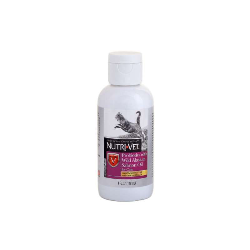 Nutri-Vet (Нутрі-Вет) Probiotics Salmon Oil - Добавка з пробіотиками та маслом лосося (118 мл) в E-ZOO