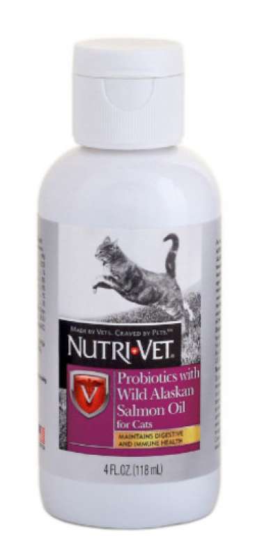 Nutri-Vet (Нутри-Вет) Probiotics Salmon Oil - Добавка с пробиотиками и маслом лосося (118 мл) в E-ZOO
