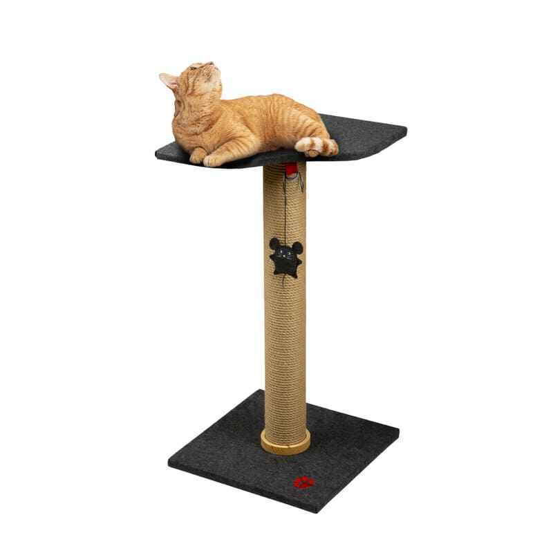 Red Point (Ред Поінт) Scratch Big Shelf - Кігтеточка-стовпчик із великою полицею та іграшкою для котів (40х40х76 см) в E-ZOO