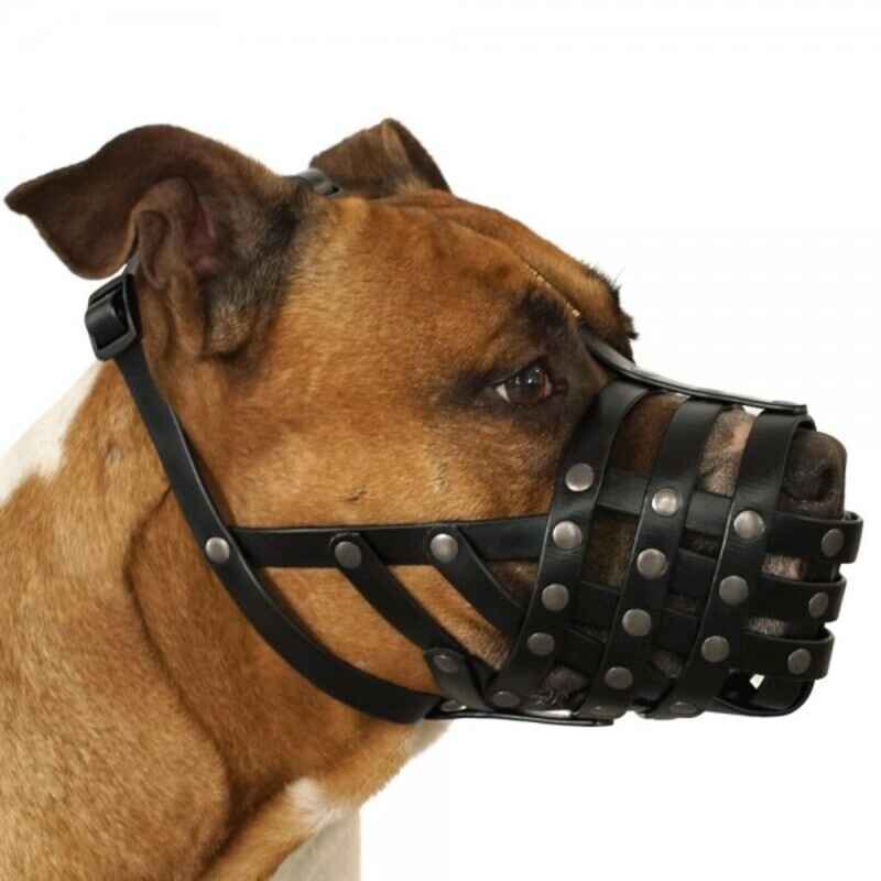 Bronzedog (Бронздог) Dog Muzzle Biotan Pitbull - Намордник водовідштовхувальний біотановий для собак породи пітбуль (L / 35 см) в E-ZOO
