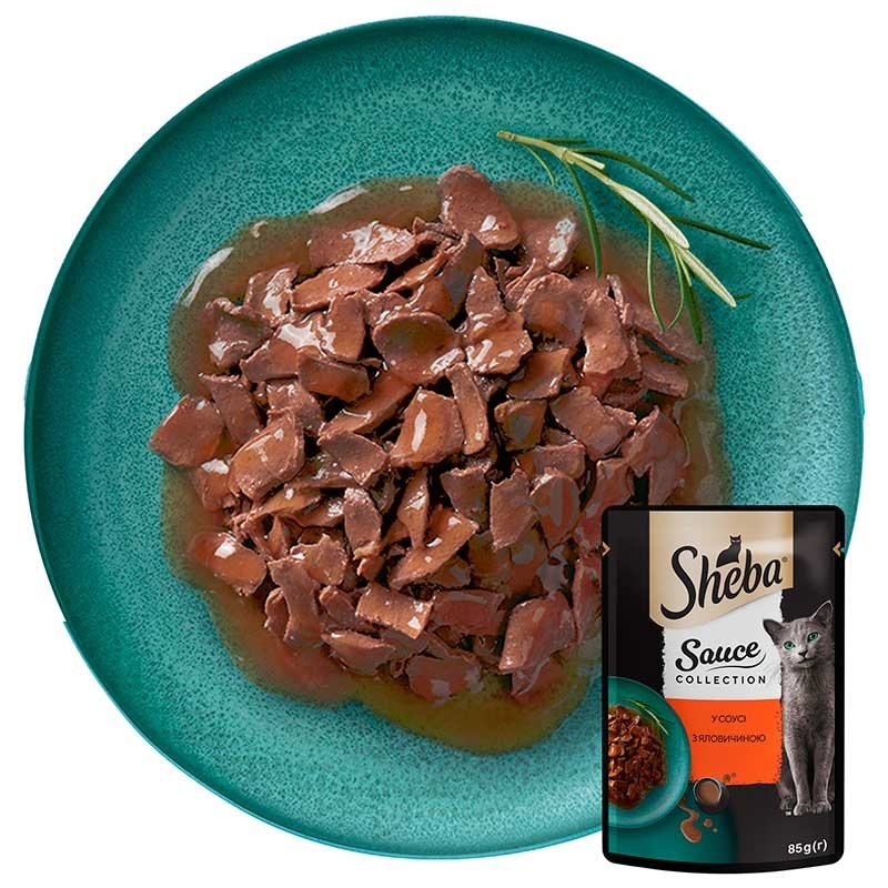 Sheba (Шеба) Black&Gold Select Slices - Вологий корм з яловичиною для котів (шматочки в соусі) (85 г) в E-ZOO