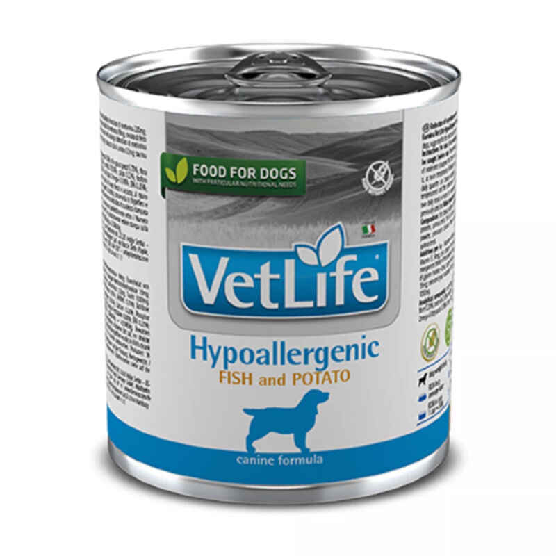 Farmina (Фармина) VetLife Hypoallergenic Fish&Potato – Консервированный корм-диета с рыбой и картофелем для собак, страдающих пищевой аллергией (300 г) в E-ZOO