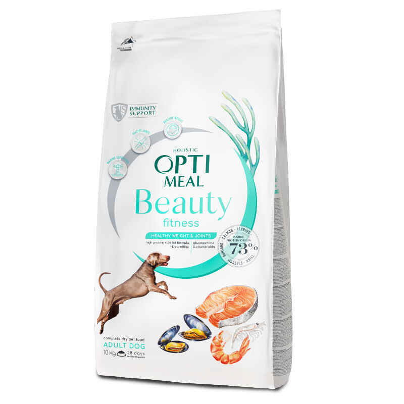 OptiMeal (ОптиМил) Beauty Fitness Adult Dog - Сухой корм с морепродуктами для поддержания оптимального веса взрослых собак (10 кг) в E-ZOO