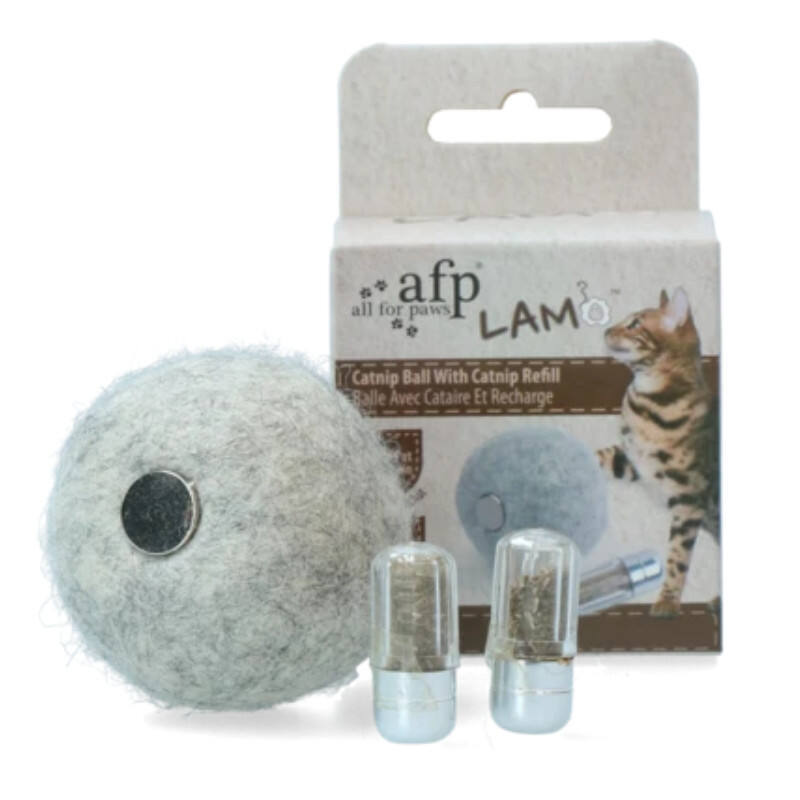 AFP (ЭйЭфПи) Catnip Ball With Catnip Refill - Мяч с наполнителем из кошачьей мяты для котов (Комплект) в E-ZOO