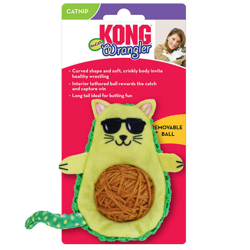 KONG (Конг) Wrangler AvoCATo - Іграшка клубок АвоКАТо для котів (18х10х4 см) в E-ZOO