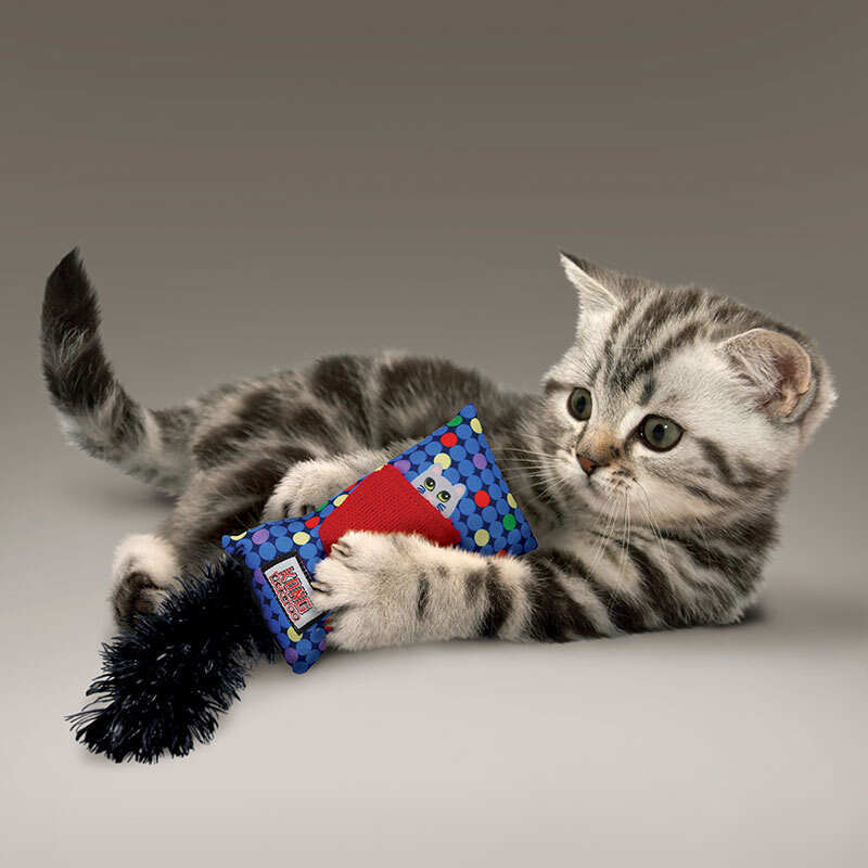 KONG (Конг) Kickeroo Refillable Assortie - Игрушка Кикеро для котов с карманом для кошачьей мяты (20х9,5х4 см) в E-ZOO