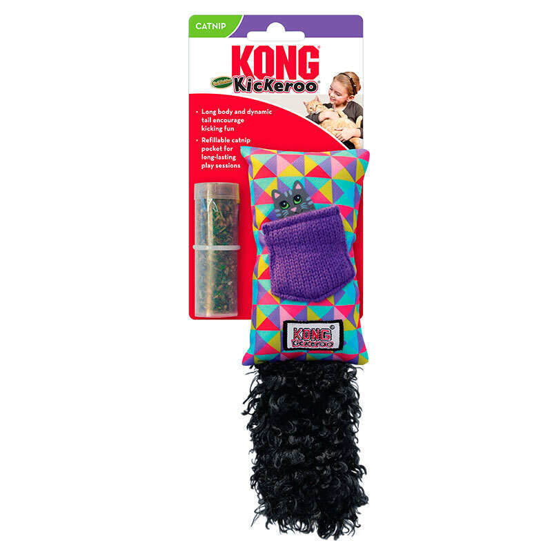 KONG (Конг) Kickeroo Refillable Assortie - Іграшка Кікеро для котів із кишенею для котячої м'яти (20х9,5х4 см) в E-ZOO