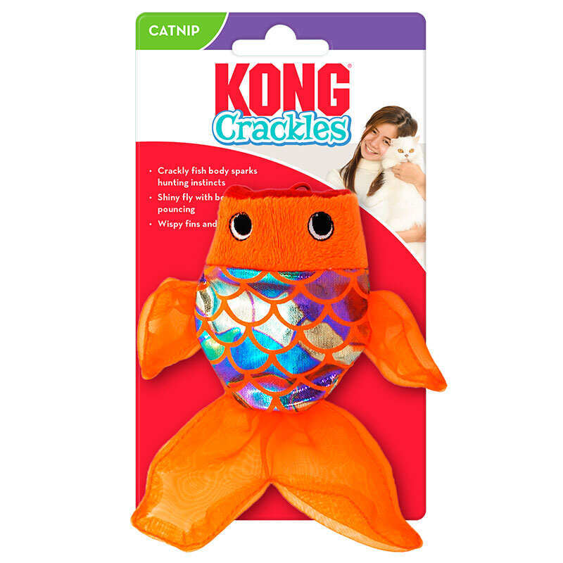 KONG (Конг) Crackles Gulpz - Іграшка Рибка з котячою м'ятою для котів (17х10х2 см) в E-ZOO