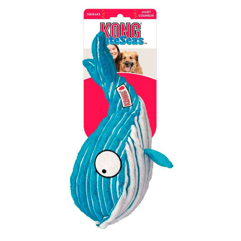 KONG (Конг) Cuteseas Whale - Игрушка мягкая Кит для собак (17,1х8,8 см) в E-ZOO