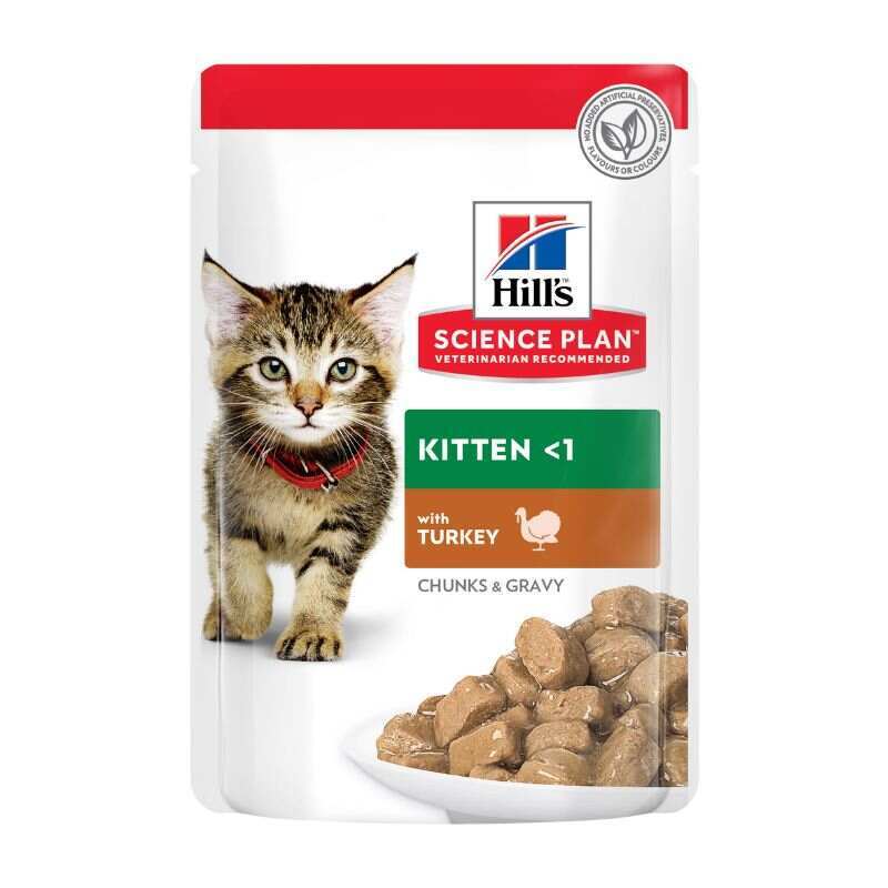 Hill's (Хиллс) Science Plan Kitten Turkey - Влажный корм с индейкой для котят и кошек в период беременности и лактации (кусочки в соусе) (85 г) в E-ZOO