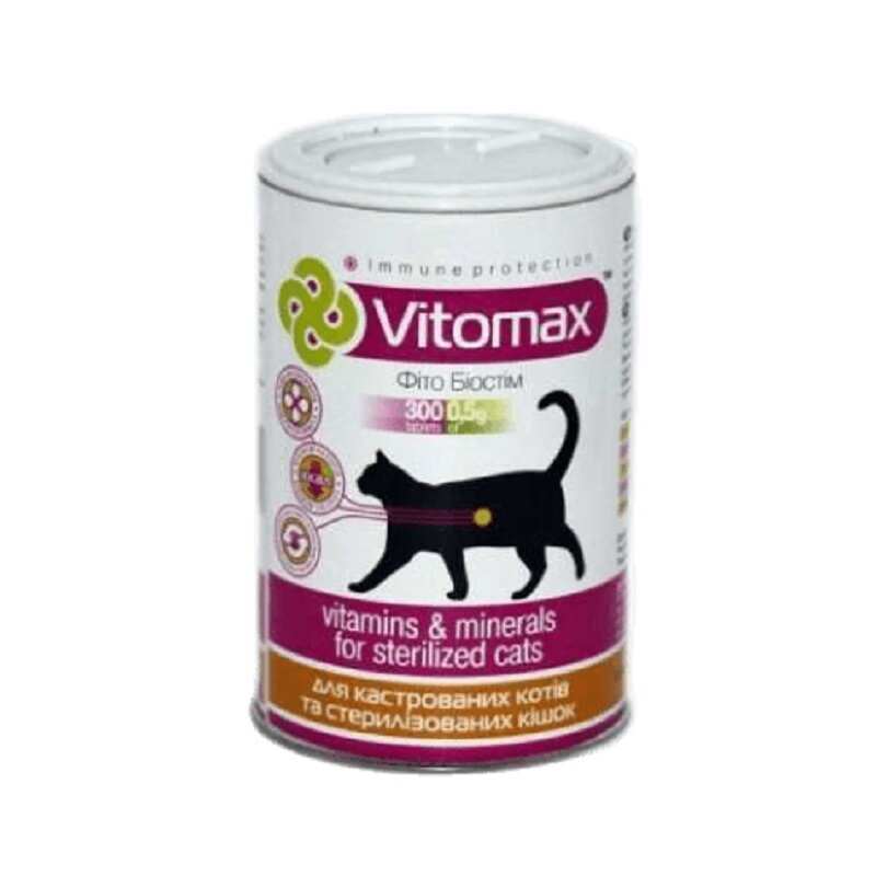 Vitomax (Вітомакс) Вітаміни для кастрованих котів та стерилізованих кішок (300 таб.) в E-ZOO