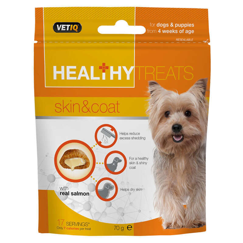 VetIQ Healthy Treats Skin&Coat For Dogs&Puppies - Лакомство с лососем для здоровья кожи, шерсти собак и щенков (70 г) в E-ZOO