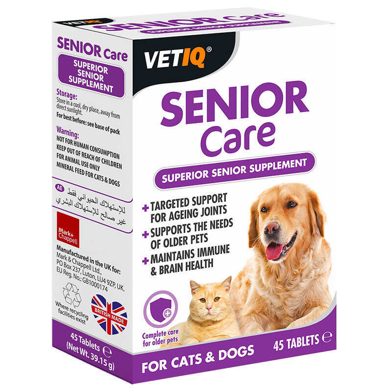 VetIQ Senior Care Cats & Dogs - Вітамінний комплекс для котів та собак, що старіють (45 шт.) в E-ZOO