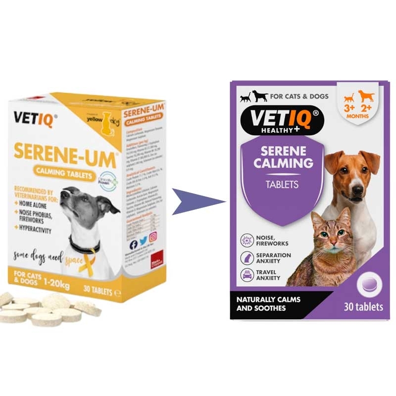 VetIQ Serene-Um Cats & Dogs - Успокоительные таблетки для гиперактивных, нервных собак и кошек (30 шт.) в E-ZOO