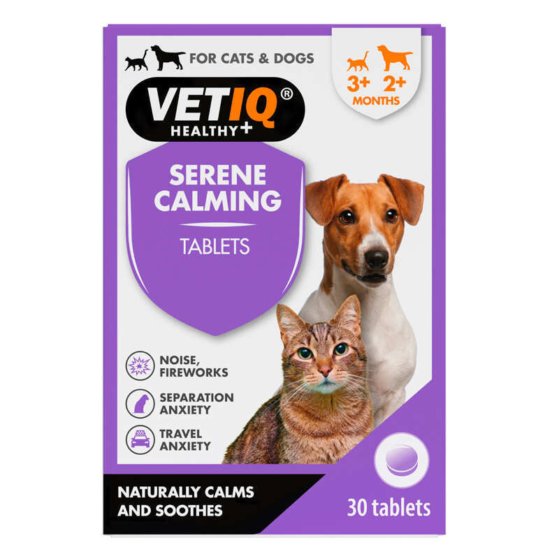 VetIQ Serene Calming Cats & Dogs - Заспокійливі пігулки для гіперактивних, нервових собак та котів (30 шт.) в E-ZOO