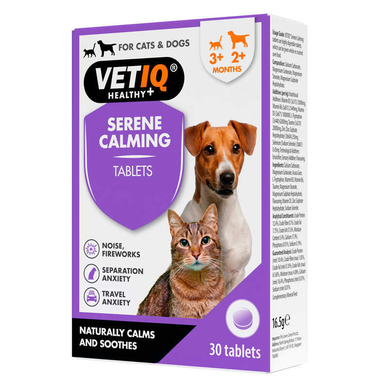 VetIQ Serene Calming Cats & Dogs - Заспокійливі пігулки для гіперактивних, нервових собак та котів (30 шт.) в E-ZOO