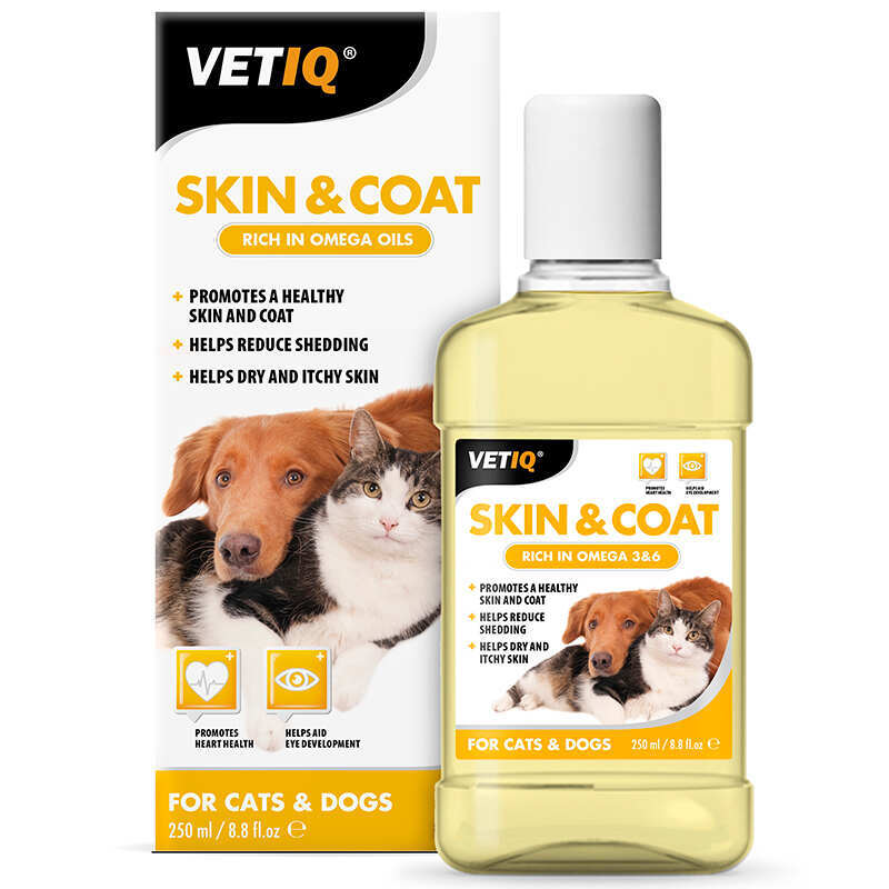 VetIQ Skin and Coat Liquid Cats & Dogs - Олія для шкіри та шерсті котів та собак (250 мл Sale!) в E-ZOO