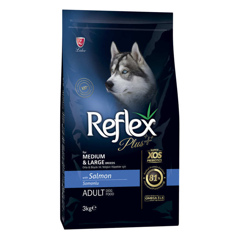 Reflex Plus (Рефлекс Плюс) Adult Dog Medium & Large Breeds Salmon - Сухий корм з лососем для середніх та великих порід (3 кг) в E-ZOO
