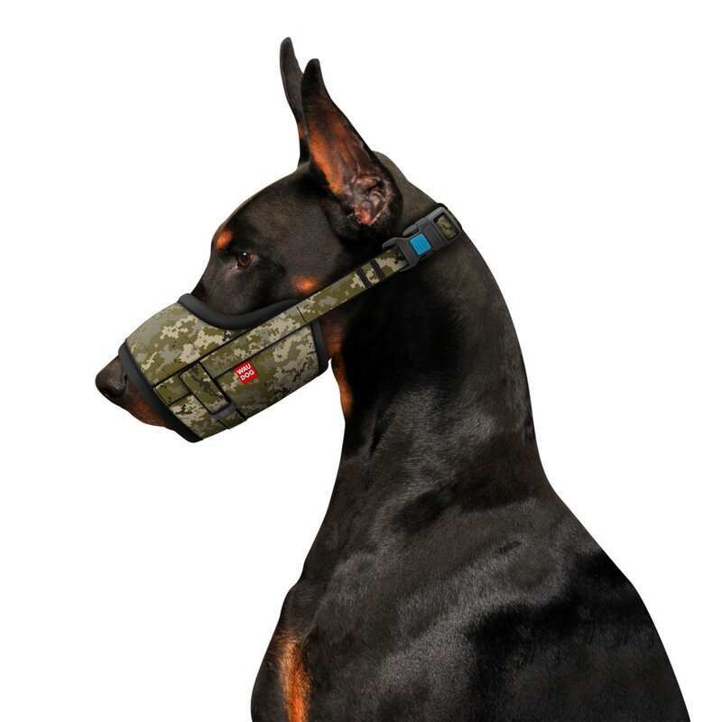 Collar (Коллар) WAUDOG Nylon – Намордник для собак, малюнок "Мілітарі", пластиковий фастекс (19-26 см) в E-ZOO