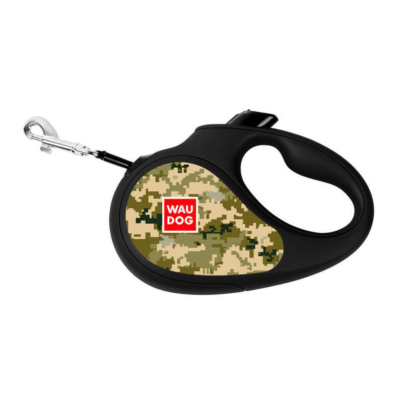 Collar (Коллар) WAUDOG R-leash - Поводок-рулетка для собак с рисунком "Милитари" (XS) в E-ZOO