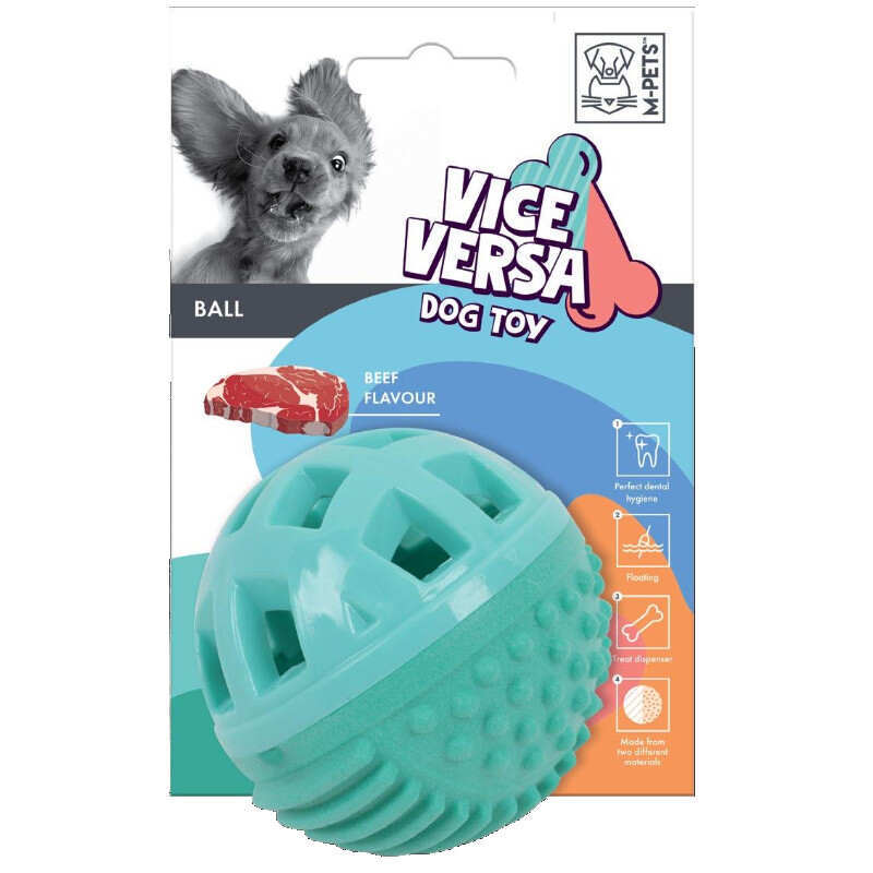 M-Pets (М-Петс) Vice Versa Dog Toy Ball Beef scent - Игрушка-диспенсер для жевания Мячик с ароматом говядины для собак (Ø8,38 см) в E-ZOO