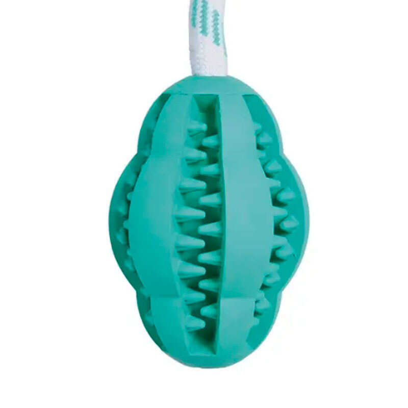 Trixie (Трикси) Denta Fun Jumper on a Rope - Игрушка резиновая Мяч на верёвке для очистки зубов и дёсен собак (28х8 см) в E-ZOO