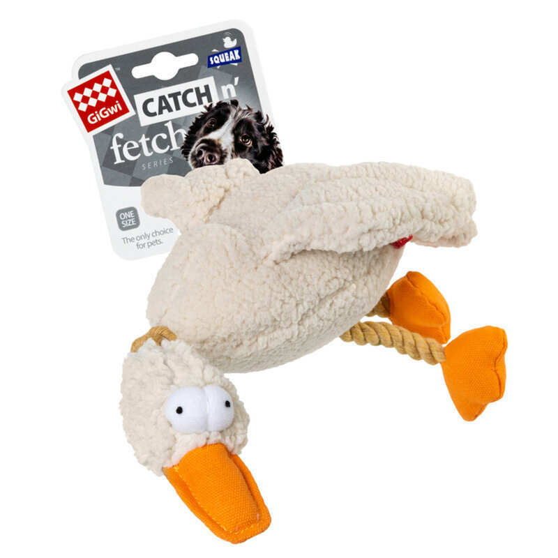GiGwi (ГиГви) Catch&Fetch Duck – Игрушка Утка с пищалкой для собак (36 см) в E-ZOO