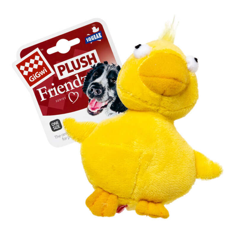GiGwi (ГіГві) Plush Friendz Duck – Іграшка Качка з пискавкою для собак (11 см) в E-ZOO