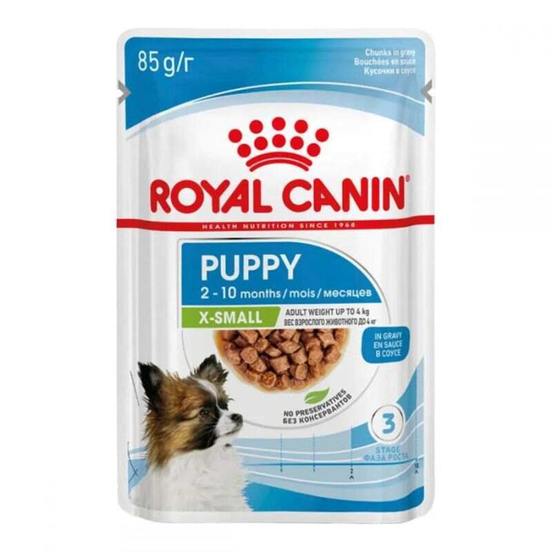 Royal Canin (Роял Канин) Puppy X-Small - Консервированный корм для щенков миниатюрных пород (кусочки в соусе) (85 г) в E-ZOO