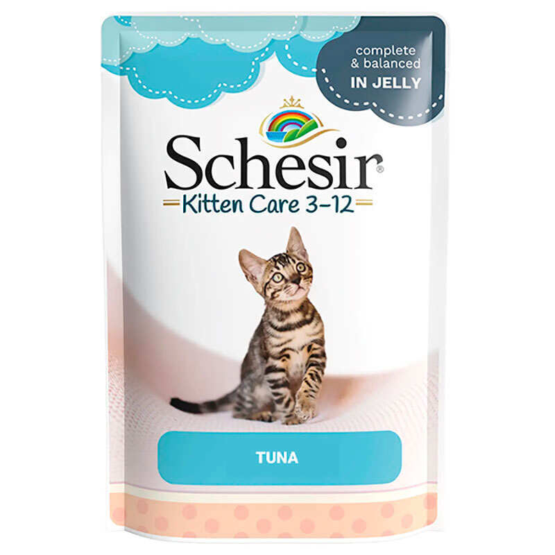 Schesir (Шезір) Kitten Care Tune - Консервований корм з тунцем для кошенят (шматочки в желе) (85 г) в E-ZOO