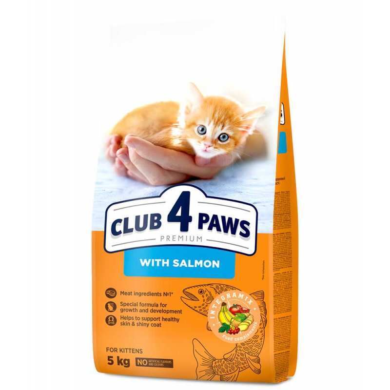 Club 4 Paws (Клуб 4 Лапи) Premium for kittens with Salmon - Сухий корм з лососем для кошенят (5 кг) в E-ZOO