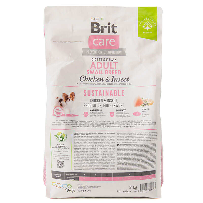 Brit Care (Брит Кеа) Dog Sustainable Adult Small Breed - Сухой корм с курицей и насекомыми для взрослых собак малых пород (7 кг) в E-ZOO