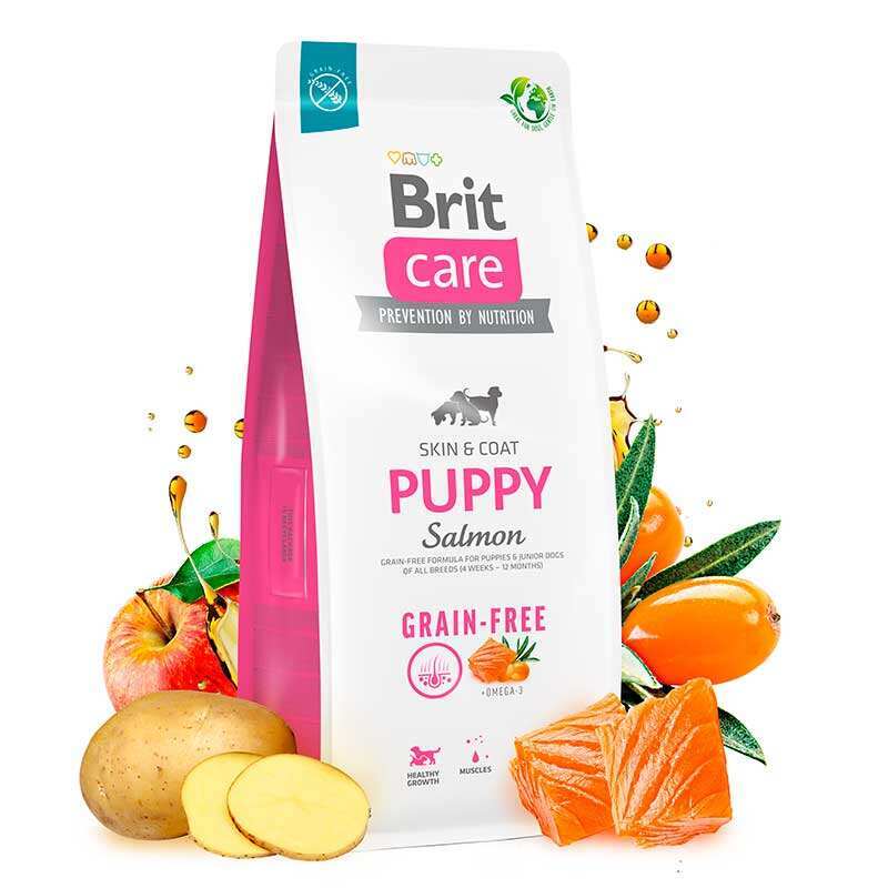 Brit Care (Брит Кеа) Dog Grain-free Puppy - Сухой беззерновой корм с лососем для щенков (1 кг) в E-ZOO