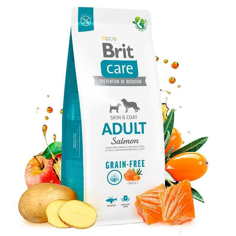 Brit Care (Бріт Кеа) Dog Grain-free Adult - Сухий беззерновий корм з лососем для собак малих та середніх порід (3 кг) в E-ZOO