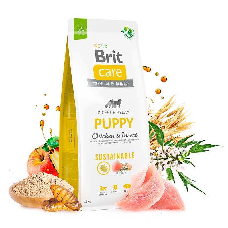 Brit Care (Брит Кеа) Dog Sustainable Puppy - Сухой корм с курицей и насекомыми для щенков (1 кг) в E-ZOO