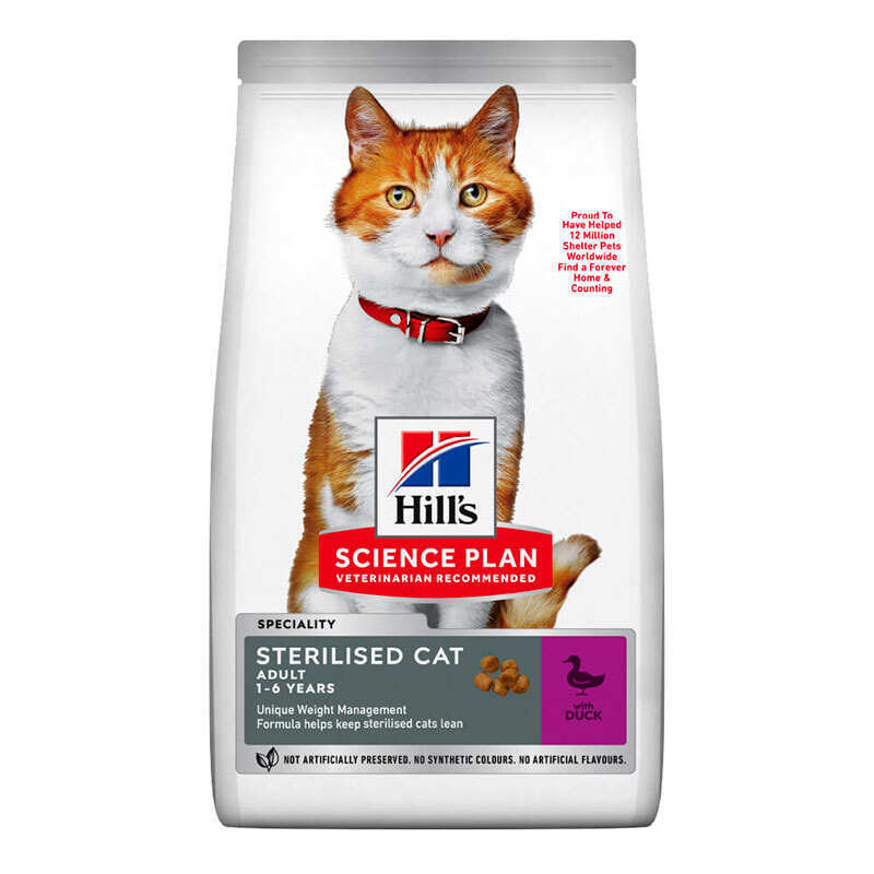 Hill's (Хиллс) SP Fel Adult Sterilised Cat Duck - Сухой корм с уткой для взрослых стерилизованных кошек (300 г) в E-ZOO