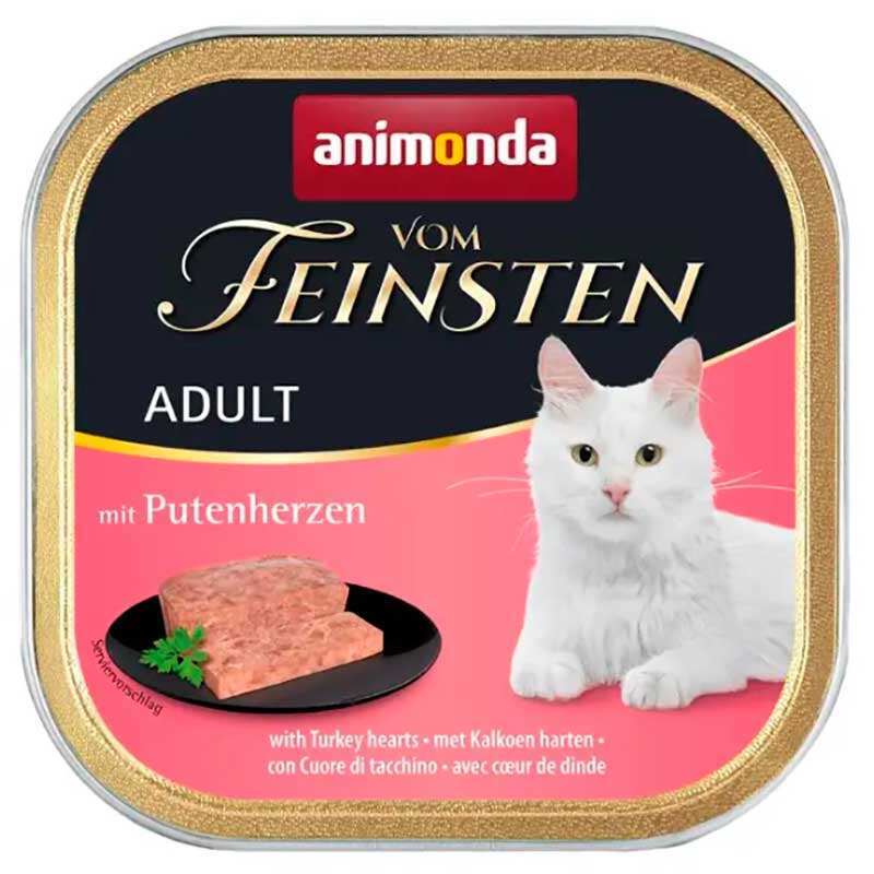 Animonda (Анімонда) Vom Feinsten Adult with Turkey hearts - Вологий корм з індичими серцями для котів (паштет) (100 г) в E-ZOO