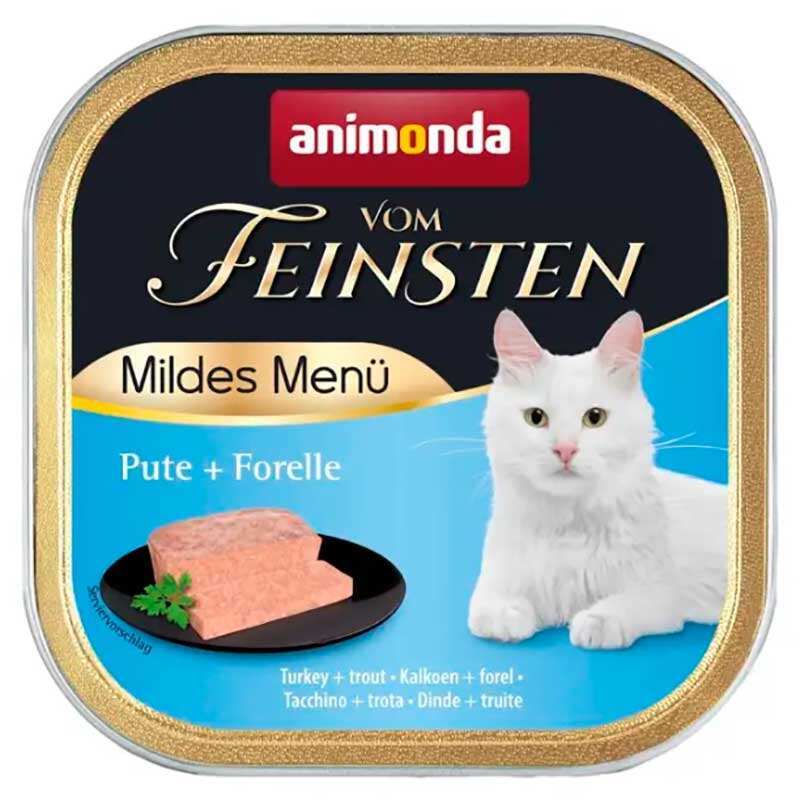 Animonda (Анимонда) Vom Feinsten Adult Turkey + Trout - Влажный корм с индюшкой и форелью для кошек с чувствительным пищеварением (паштет) (100 г) в E-ZOO