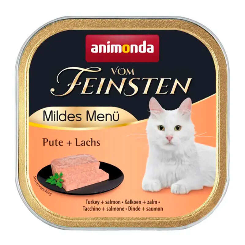Animonda (Анімонда) Vom Feinsten Adult Turkey + Salmon - Вологий корм з індичкою та лососем для котів (шматочки в соусі) (100 г) в E-ZOO
