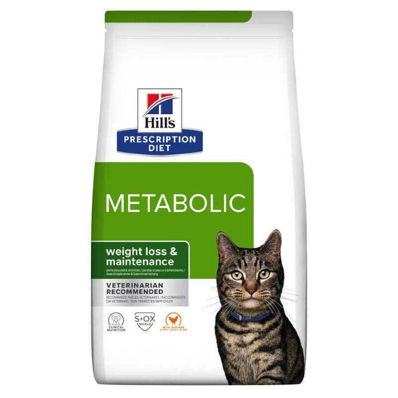 Hill's (Хиллс) Prescription Diet Metabolic Weight Loss (Weight Management) - Корм-диета с курицей для кошек, страдающих ожирением, избыточным весом (1,5 кг) в E-ZOO