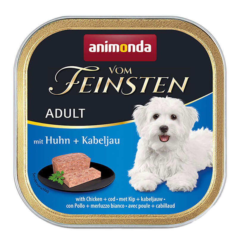 Animonda (Анімонда) Vom Feinsten Adult with Chicken Cod – Консервований корм з куркою та тріскою для собак (паштет) (150 г) в E-ZOO